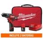 TALADRO ROTOMARTILLO INALÁMBRICO MILWAUKEE M12 DE 3/8 DE PULGADA