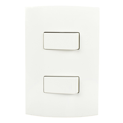 2 INTERRUPTORES SENCILLOS DE 127 VCA 10 A CON PLACA MARISIO BLANCO