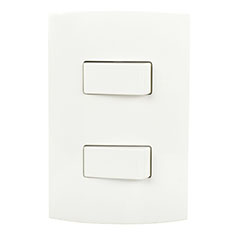 2 INTERRUPTORES SENCILLOS DE 127 VCA 10 A CON PLACA MARISIO BLANCO