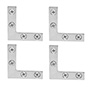 REFUERZO DE UNIÓN "L" 3.8 X 3.8 CM PLATA 4 PIEZAS