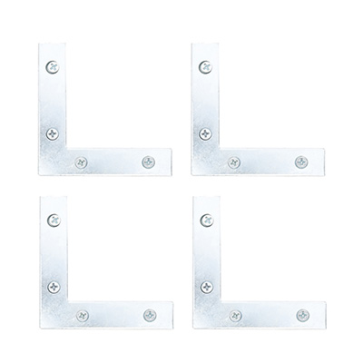 REFUERZO DE UNIÓN "L" DE 7.7 X 7.7 CM PLATA 4 PIEZAS