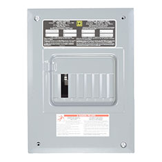 CENTRO DE CARGA QO DE 6 ESPACIOS 100 A MONOFÁSICA NEMA 1 DE EMPOTRAR ZAPATAS QO612L100F