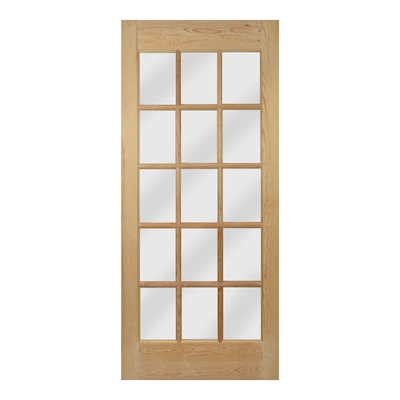 PUERTA SÓLIDA MADERA 15 VIDRIOS 80 X 213 CM