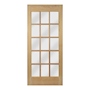 PUERTA SÓLIDA MADERA 15 VIDRIOS 80 X 213 CM