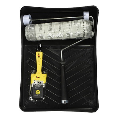 KIT PARA PINTAR USO DOMESTICO MULTISUPERFICIE CON BROCHA Y RODILLO 4 PIEZAS