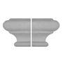 MOLDURA ESQUINA REPISÓN TOSCANO 11 X 5.7 CM GRIS 2 PIEZAS