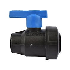 VÁLVULA DE ESFERA 3/4" CON LLAVE DE 1/4 DE VUELTA DE PLÁSTICO NEGRA