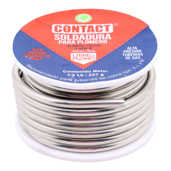 SOLDADURA CONTACT PARA PLOMERÍA 95/5 227G 1/2 LIBRA