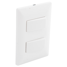PLACA CON 2 APAGADORES SENCILLOS BLANCO