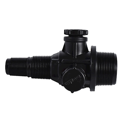 MULTICONECTOR UNIVERSAL REFORZADO PARA TINACO DE 1 Y 1/2" CON TUERCA UNION DE POLIPROPILENO NEGRO