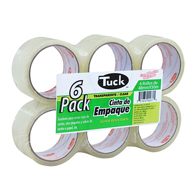 CINTA DE EMPAQUE TRANSPARENTE 48 MM X 50 M 6 PIEZAS