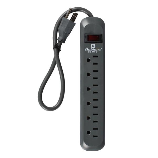 MULTICONTACTO CON SUPRESOR DE PICOS PORTÁTIL DE 25 CM