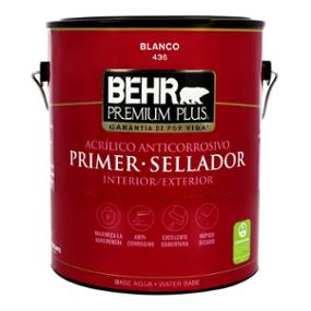 PRIMER SELLADOR BEHR PREMIUM PLUS ACRÍLICO ANTICORROSIVO BLANCO 3.73 L