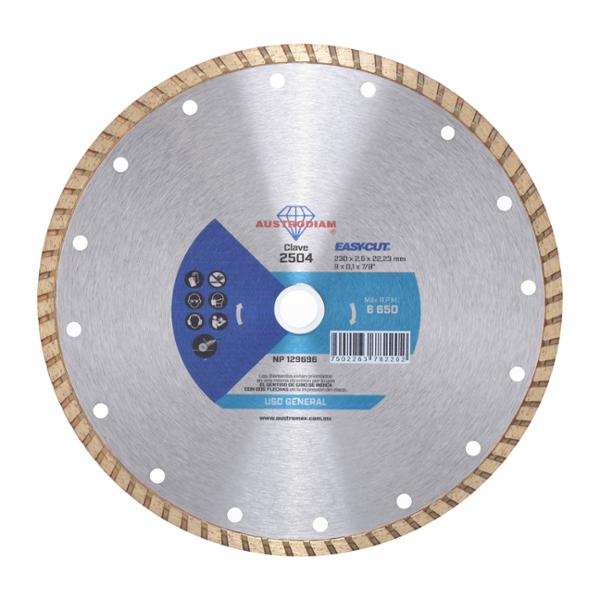 DISCO DIAMANTADO TURBO PARA CONCRETO ESMERILADORA 9"