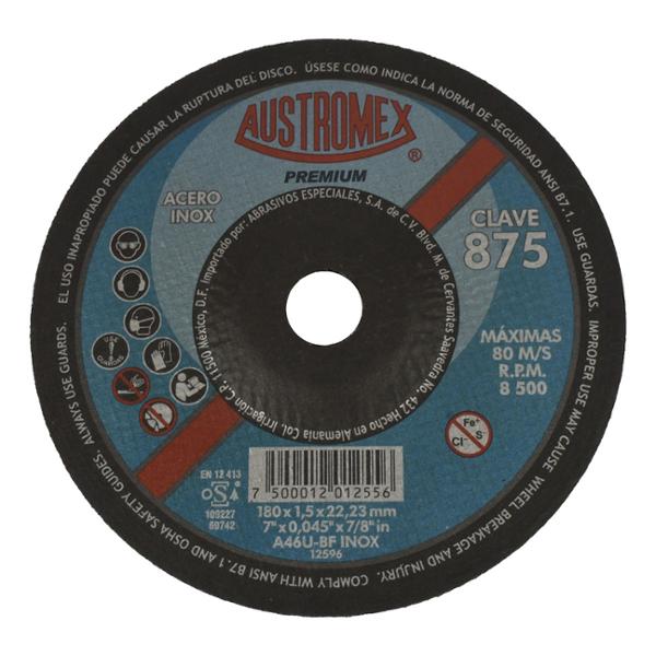 DISCO DE CORTE ACERO INOXIDABLE PARA ESMERILADORA 7"