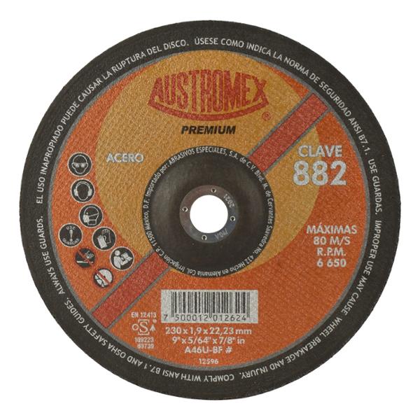 DISCO DE CORTE METAL PARA ESMERILADORA ANGULAR 9"
