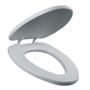 ASIENTO PARA BAÑO ALARGADO ACOLCHADO BLANCO BISAGRAS AJUSTABLES