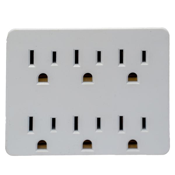ADAPTADOR A TIERRA DE 6 CONTACTOS BLANCO
