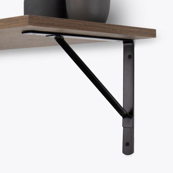 MÉNSULA AMERICANA PARA REPISA DE 21 CM 60 KG DE CARGA 1 PIEZA ACERO NEGRO