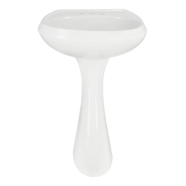 LAVABO PARA BAÑO CON PEDESTAL BLANCO REDONDO 50.8 X 42.5 X 83.1 CM CON REBOSADERO