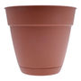 MACETA REDONDA DE PLÁSTICO MEDIANA TERRACOTA 20.2 CM CON PLATO