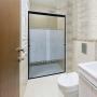 CANCEL PARA BAÑO CORREDIZO PERFIL NEGRO ESMERILADO 120 X 187 CM ALUMINIO