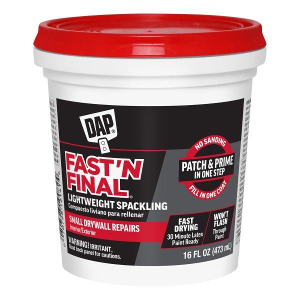 RESANADOR MULTIUSOS DAP FAST N FINAL EN PASTA PARA PARED Y MADERA LIVIANO DE SECADO RÁPIDO 473 ML