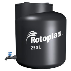 TINACO VERTICAL 250L POLIETILENO CON TAPA Y LLAVE DE NARIZ