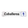 LETRERO DE ALUMINIO PARA PUERTA "CABALLEROS 5 X 20 CM