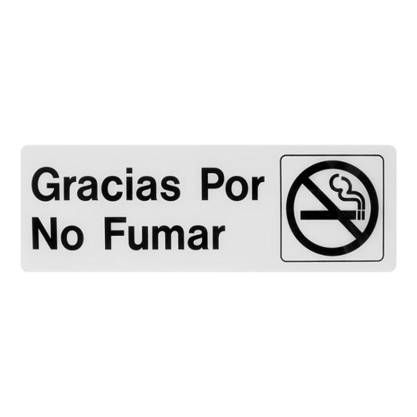 LETRERO DE PLÁSTICO PARA PARED GRACIAS POR NO FUMAR 7.7 X 22.6 CM