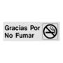 LETRERO DE PLÁSTICO PARA PARED GRACIAS POR NO FUMAR 7.7 X 22.6 CM
