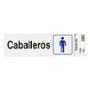 LETRERO CABALLEROS DE 7.6 X 22.8 CM BLANCO