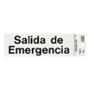 LETRERO SALIDA DE EMERGENCIA DE 7.6 X 22.8 CM BLANCO