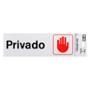 LETRERO DE PLÁSTICO PARA PARED PRIVADO 7.6 X 22.8 CM