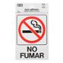 LETRERO DE PLÁSTICO PARA PARED "NO FUMAR" DE 17.7 X 12.7 CM