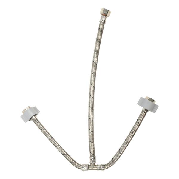 CONECTOR FLEXIBLE T 1/2 X 1/2 X 1/2 PULGADA PLATA