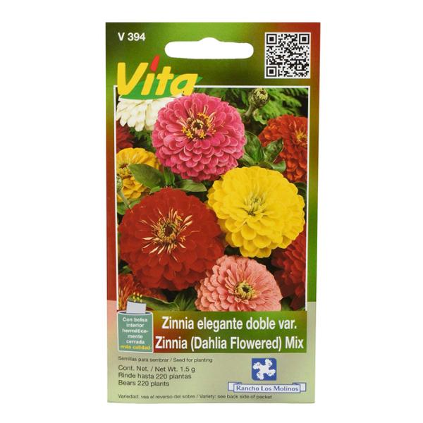 SEMILLAS DE ZINNIA ELEGANTE DOBLE 1.5 GR VITA