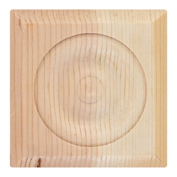 MOLDURA BEIGE ROSETON DE MADERA 9 X 9 X 1.5 CM