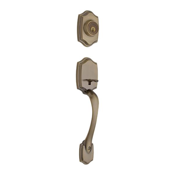 CERRADURA PARA ENTRADA PRINCIPAL TUBULAR REVERSIBLE 1 BULON LATÓN ANTIGUO ACERO