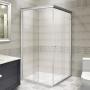 CANCEL PARA BAÑO ESQUINERO PERFIL PLATA VIDRIO TEMPLADO 200 X 187 CM ALUMINIO
