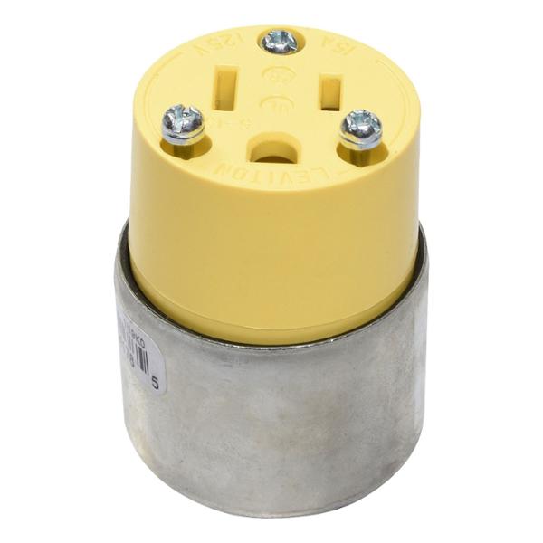 CONECTOR BLINDADO 6.8 X 3.5 CM PLATA LEVITON