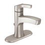 LLAVE PARA LAVABO MONOMANDO NÍQUEL SATINADO DE 1 ORIFICIO AHORRO DE AGUA