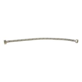 MANGUERA FLEXIBLE PARA AGUA DE ACERO 0.5M 1/2" X 7/8"