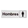LETRERO DE PLÁSTICO PARA PARED HOMBRES 7.5 X 23 CM