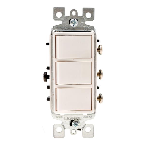 INTERRUPTOR TRIPLE BLANCO LEVITON