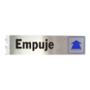 LETRERO DE ALUMINIO PARA PARED "EMPUJE" DE 20.3 X 5.1 CM