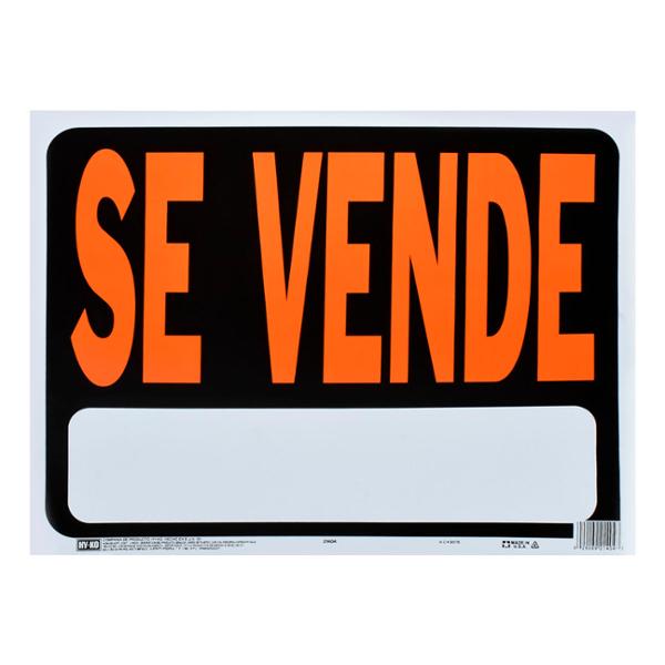 LETRERO DE PLÁSTICO PARA PARED SE VENDE 36.5 X 47 CM