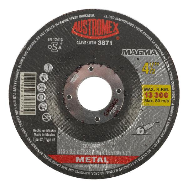 DISCO TIPO 27 DE CORTE METAL PARA ESMERILADORA 4 1/2"