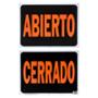 LETRERO DE PLÁSTICO PARA PARED CERRADO/ABIERTO 36.5 X 47 CM