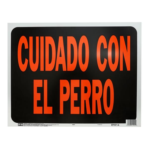 LETRERO DE POLÍMERO PARA PARED CUIDADO CON EL PERRO DE 30 X 48 CM